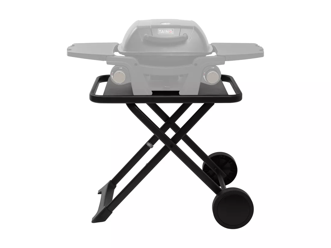 chariot support pour barbecue pliable avec roulettes