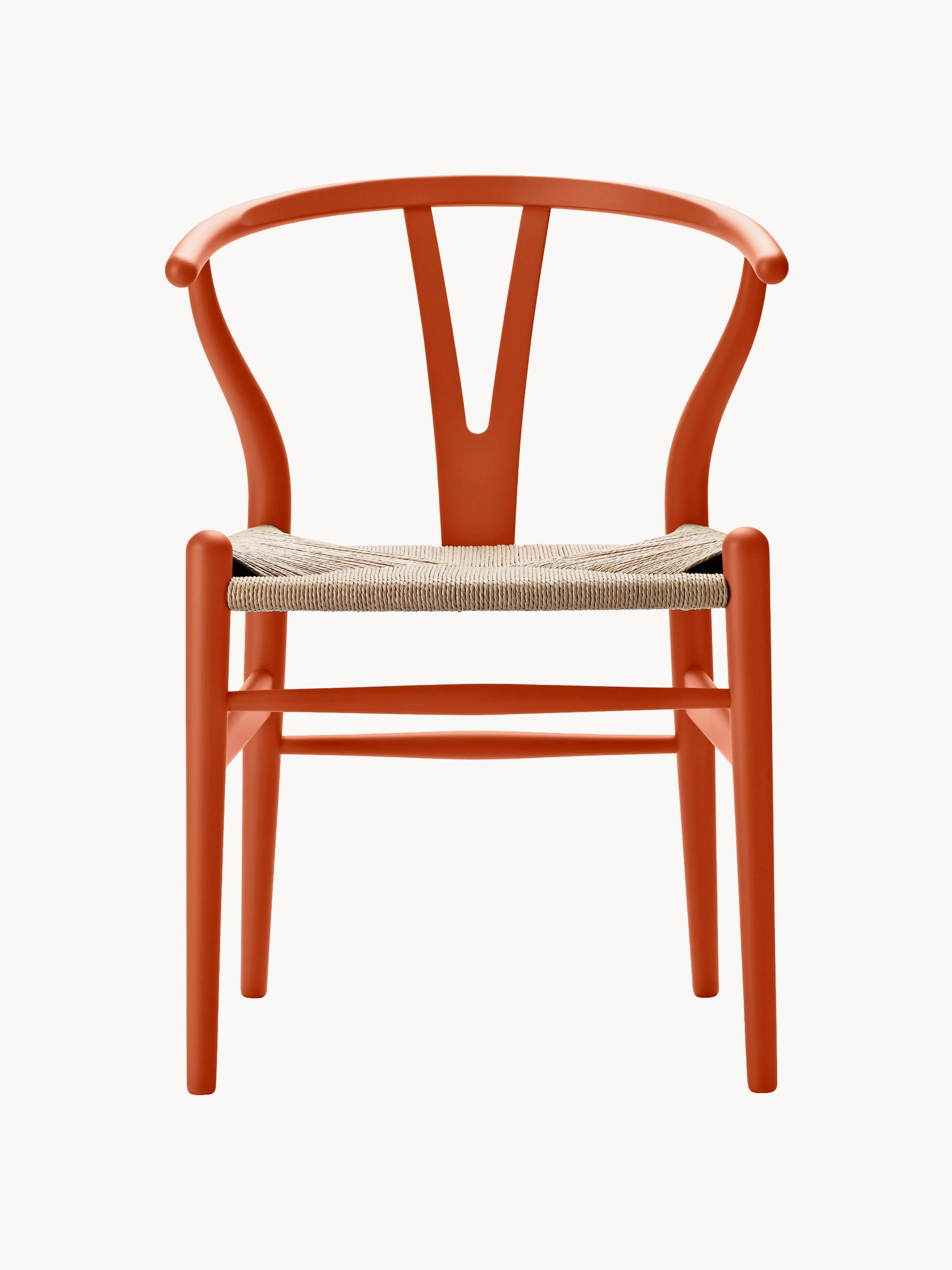 Houten stoel CH24 Wishbone Chair met handgevlochten zitvlak
