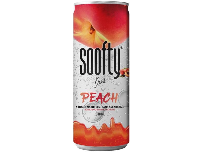 Soofty Soft-Drinks Pfirsich 24 x 0.33 l Erfrischungsgetränk mit Pfirsichgeschmack