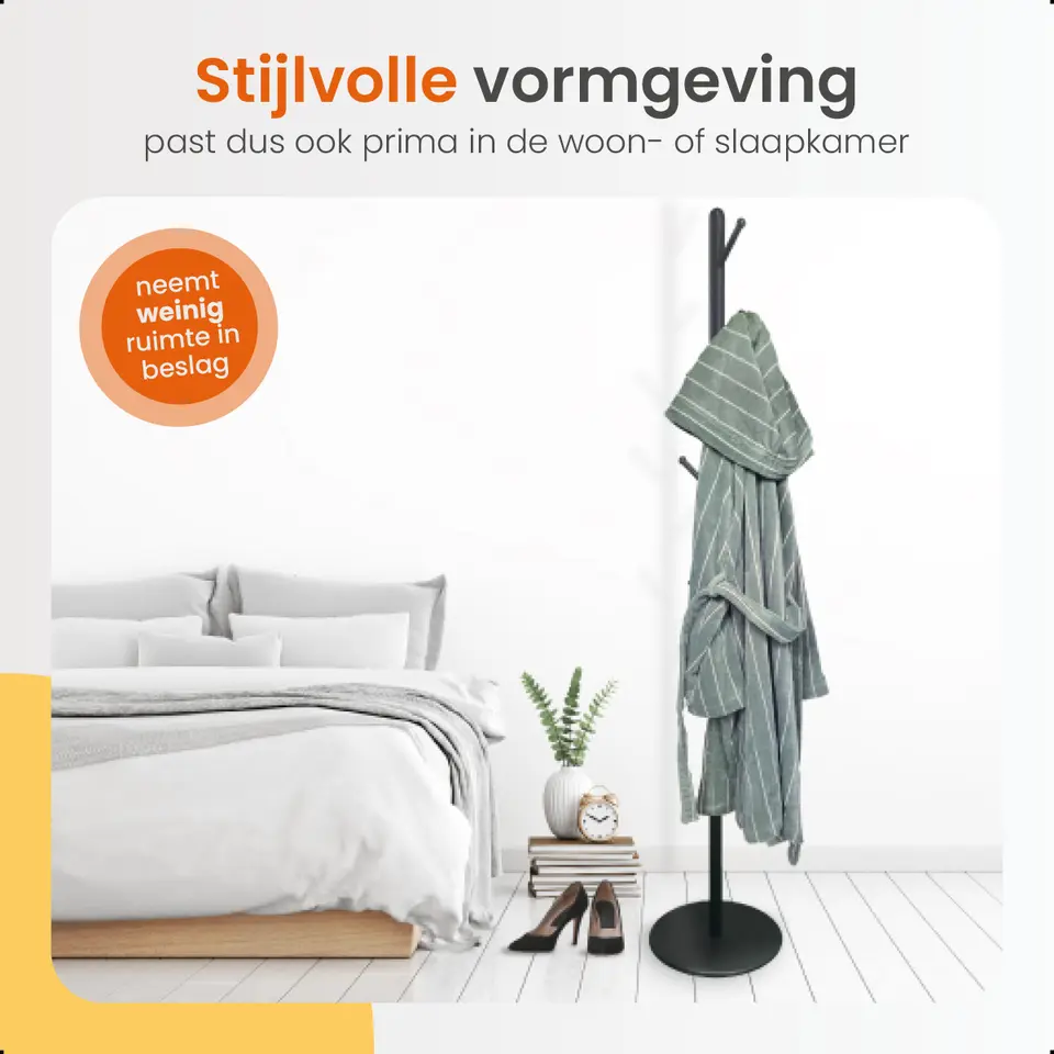 Goliving Kapstok Staand - 8 Haken - Garderoberek - Kapstokken - Kapstokhaak