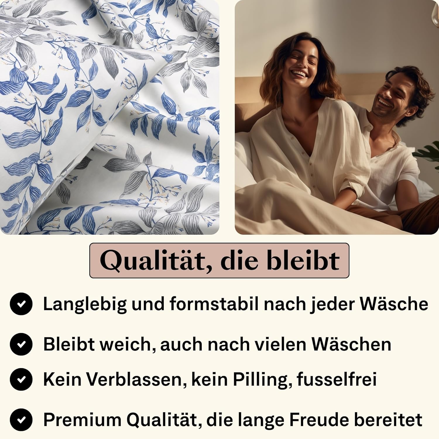 Mako Satin Bettwäsche 135 x 200 cm Floral| 100% langstaplige Baumwolle Bettwäsche Set 135x200 inkl. 40x80 Kissenbezug| Blumenmuster| Hotelbettwäsche 135x200 CARA