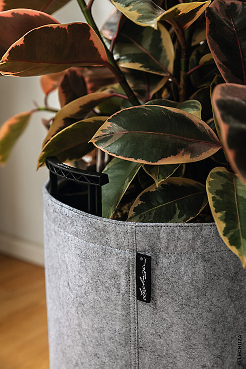 Pot rond Lechuza Trend Cover feutre gris clair Ø32 × h.33 cm