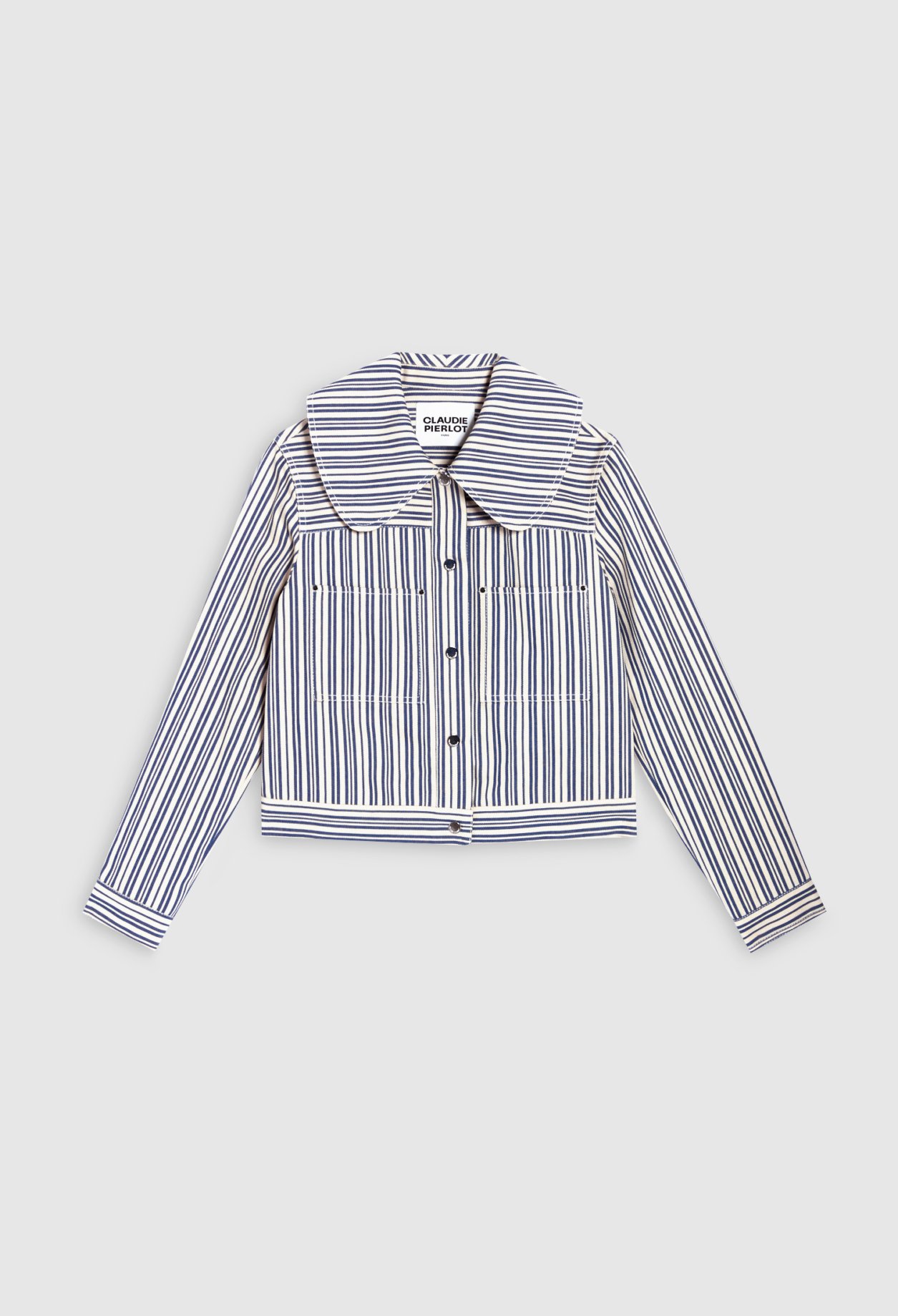 Veste jean &agrave; rayures