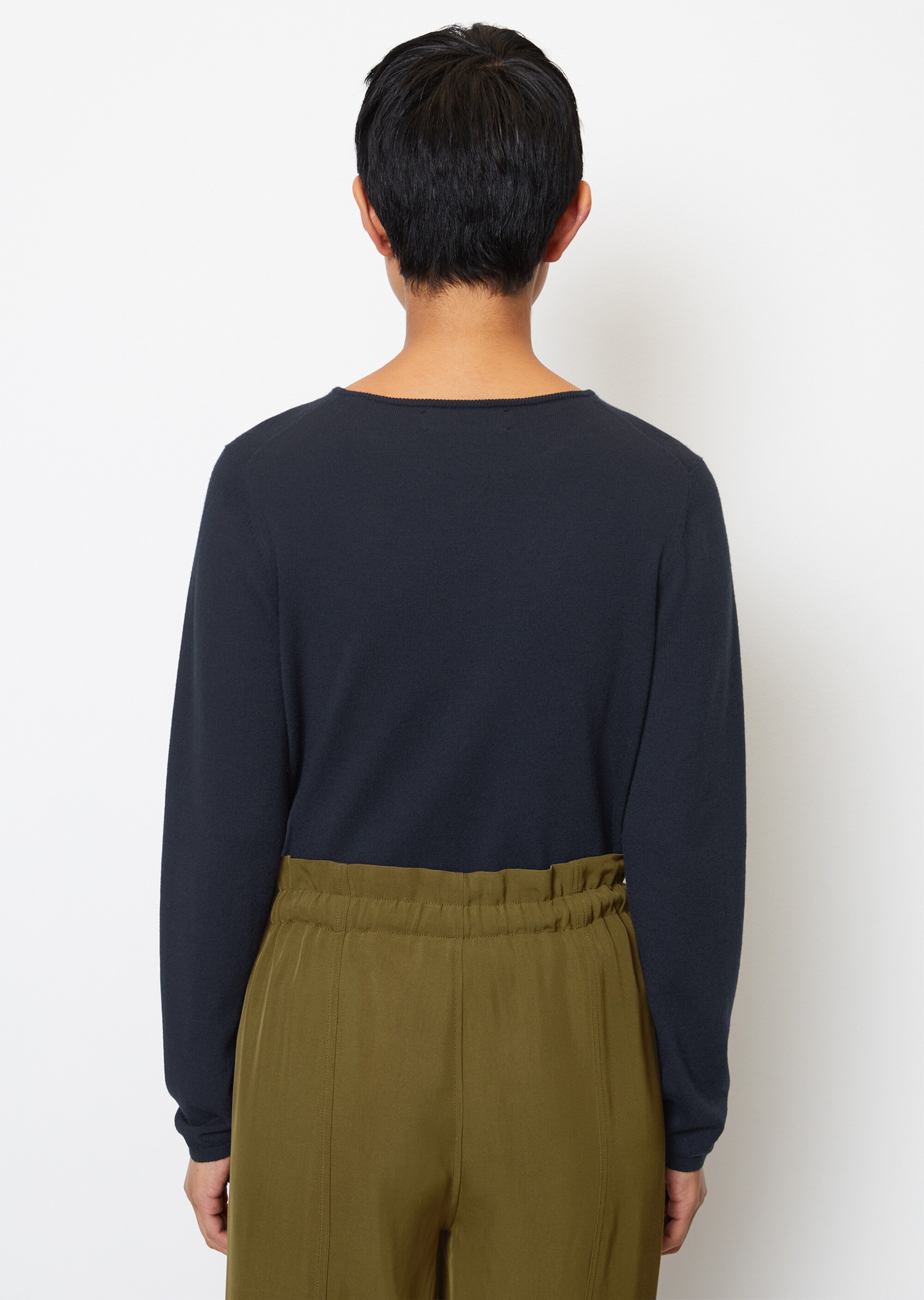 Feinstrick-Pullover regularaus softem Schurwolle-Mix