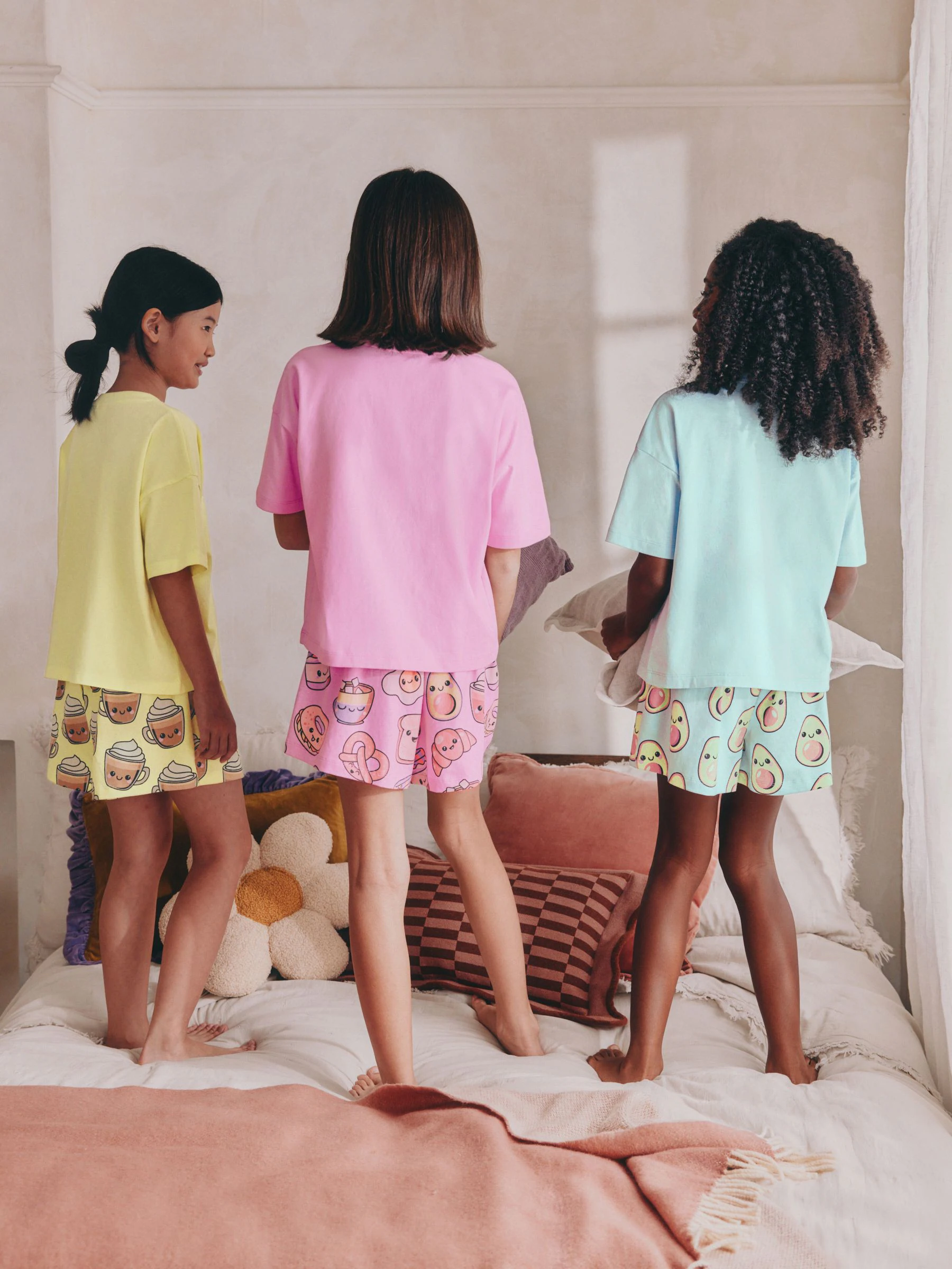 Roze/blauw - Set van 3 pyjama's (3-16 jr)