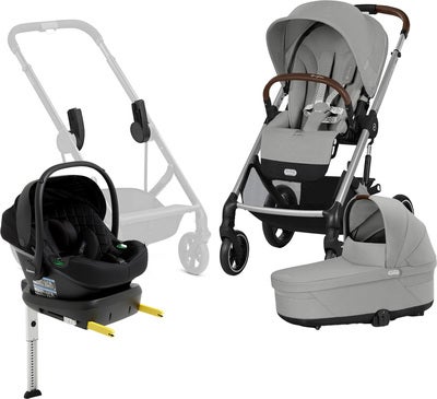 Cybex BALIOS S Lux Duovogn inkl. Beemoo Route i-Size & Base, Stone Grey/Black Stone