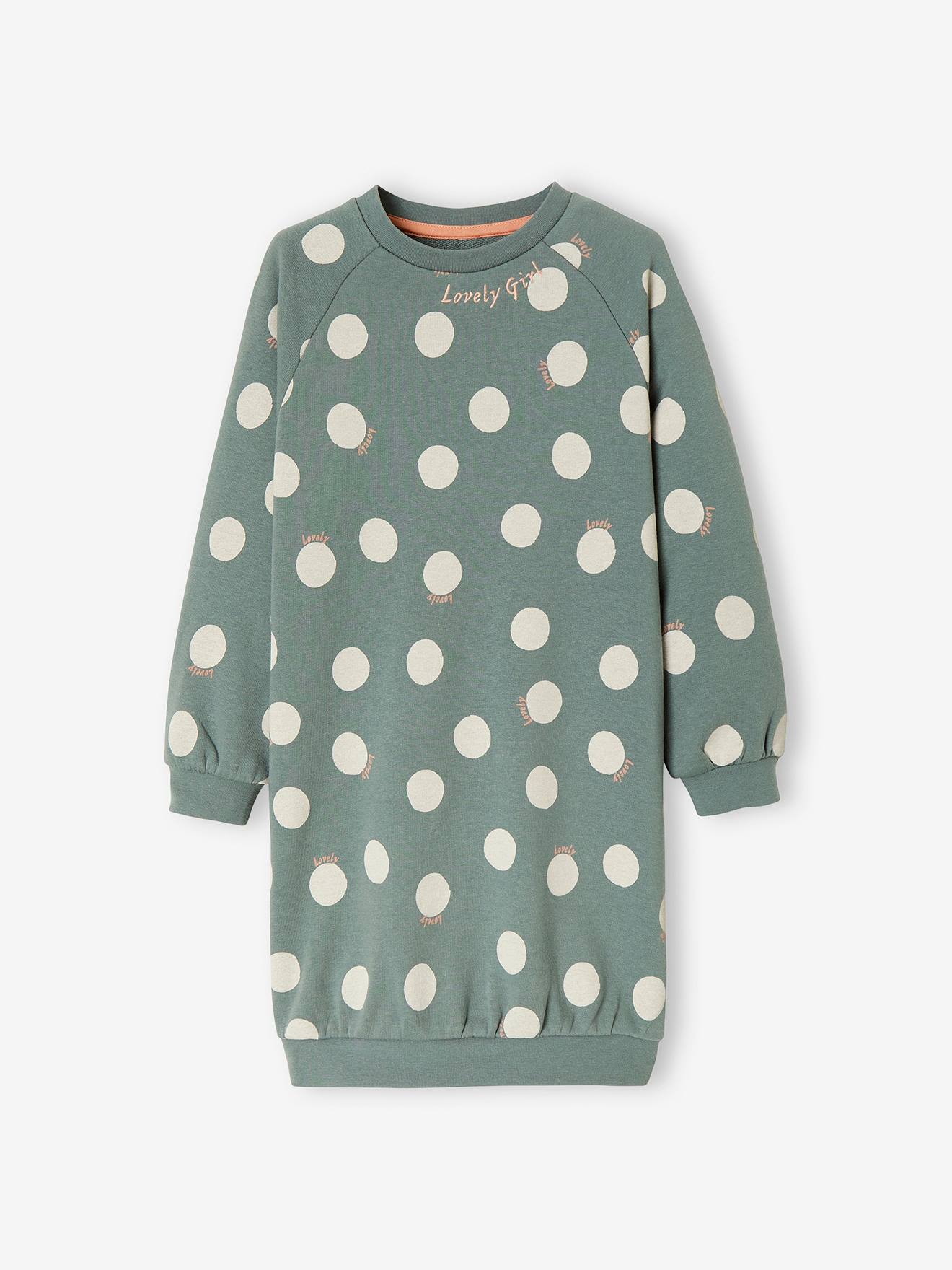 Vestido moletom elegante para meninas, azul-acinzentado