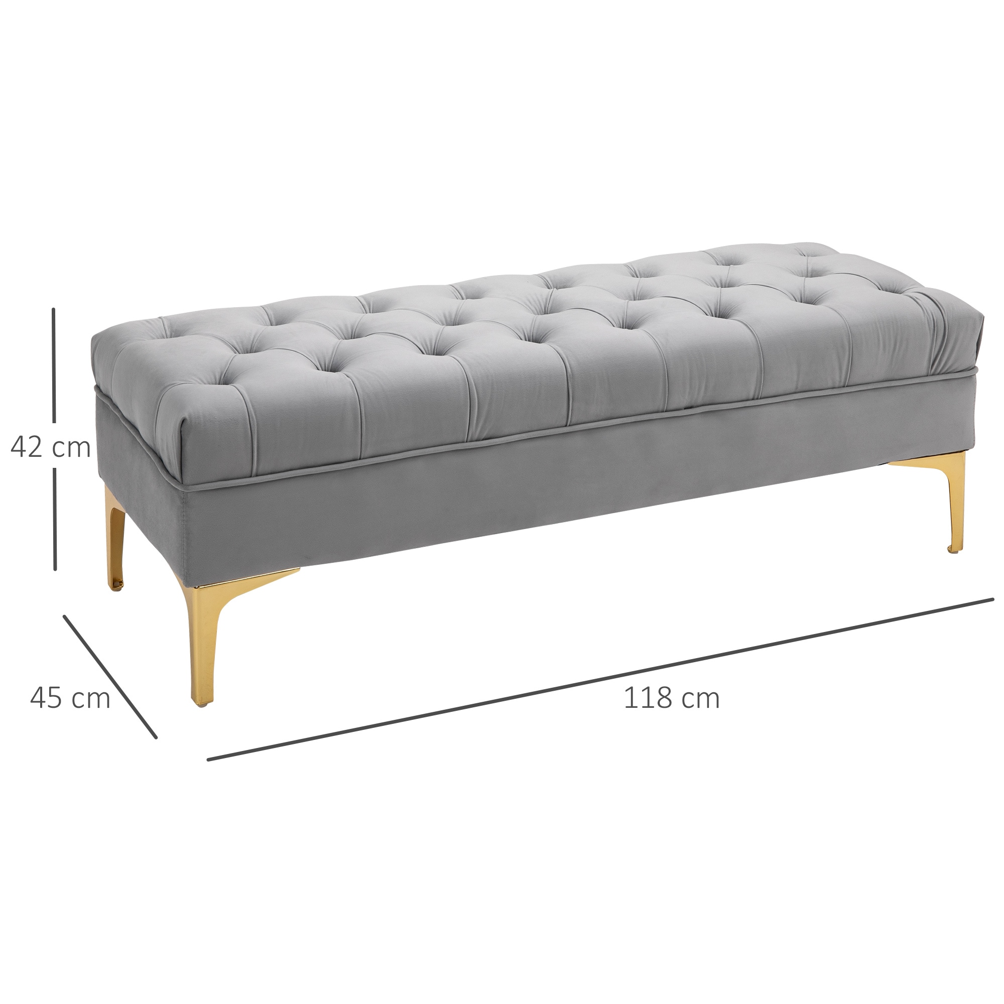 HOMCOM Polsterbank 118 x 45 x 42 cm (LxBxH)