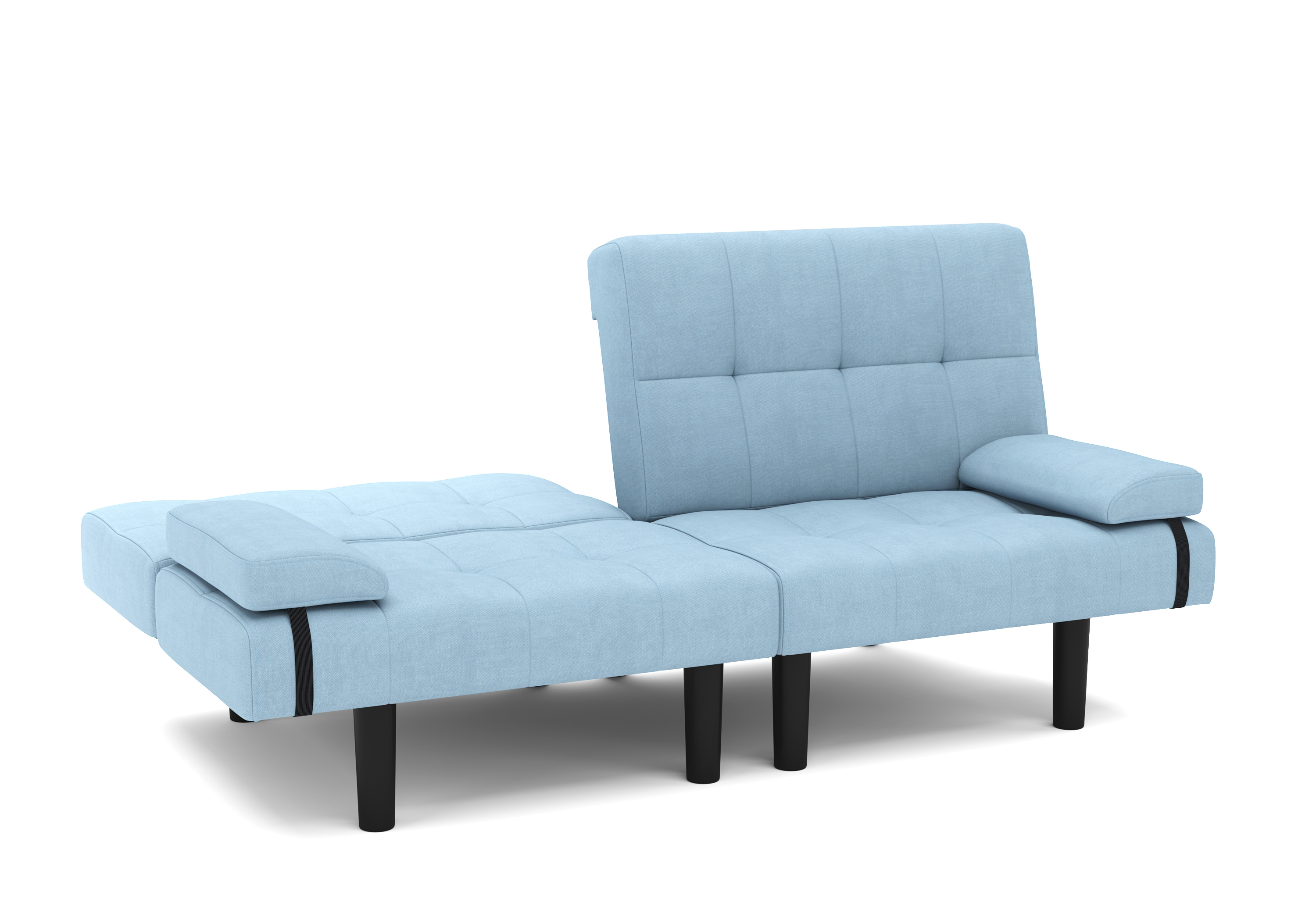 Schlafsofa Leinen LINUS multifunktional hellblau