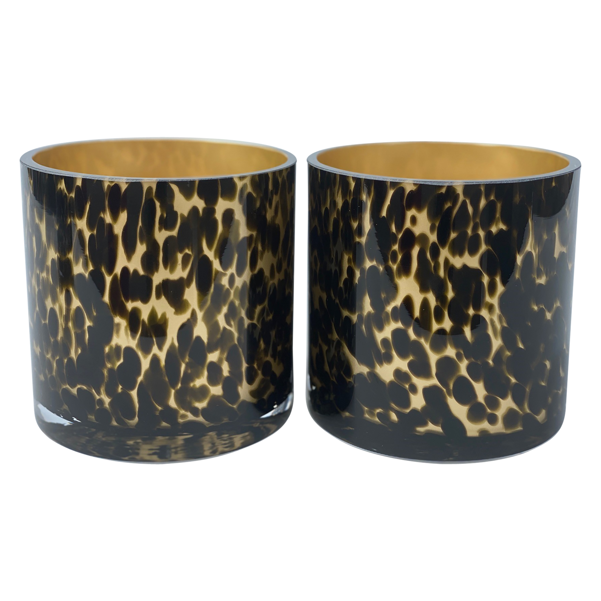 Waxinelichthouder  Celtic gold cheetah Ø12 - set van 2