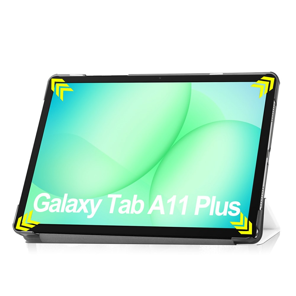 Samsung Galaxy Tab A11  Plus / A9  Plus Leder Tasche Flip Cover Hülle - Weiss