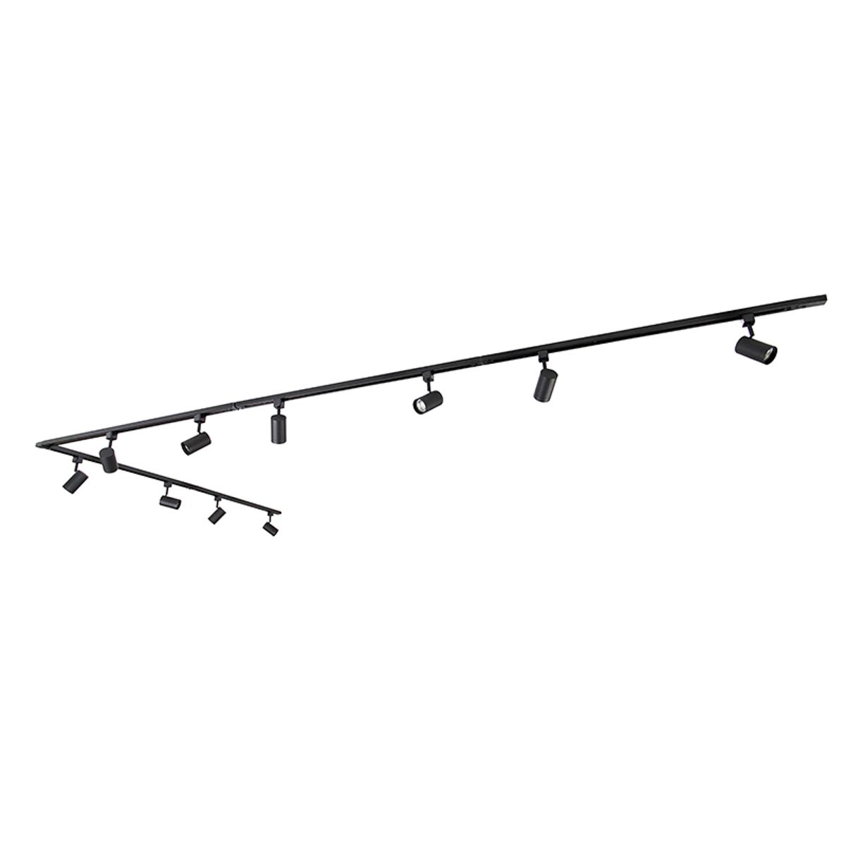 Smart railsysteem zwart 1-fase 10-lichts incl. Wifi GU10 - Iconic Jeana