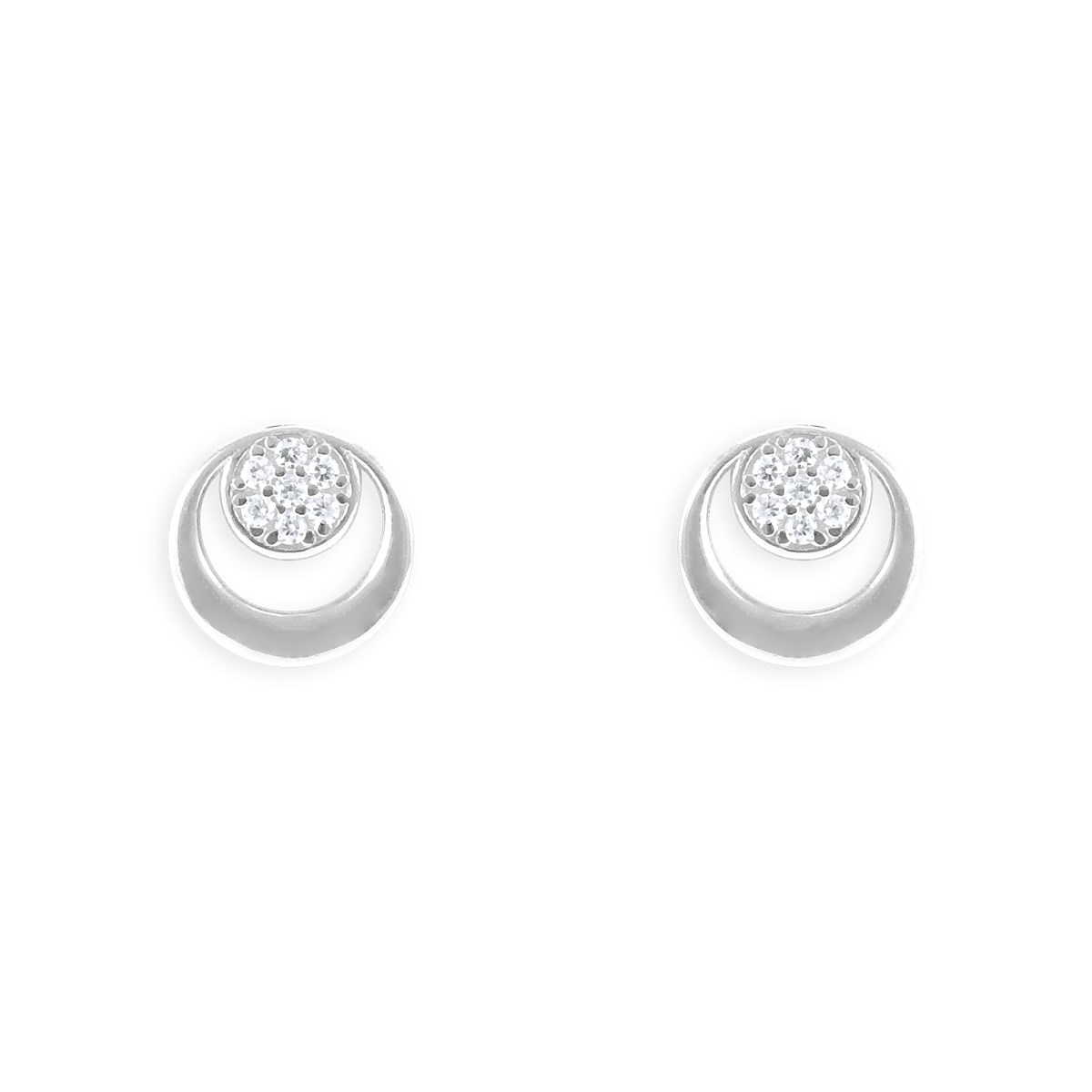 Boucles d'oreilles en argent 925 rhodié avec oxydes de zirconium