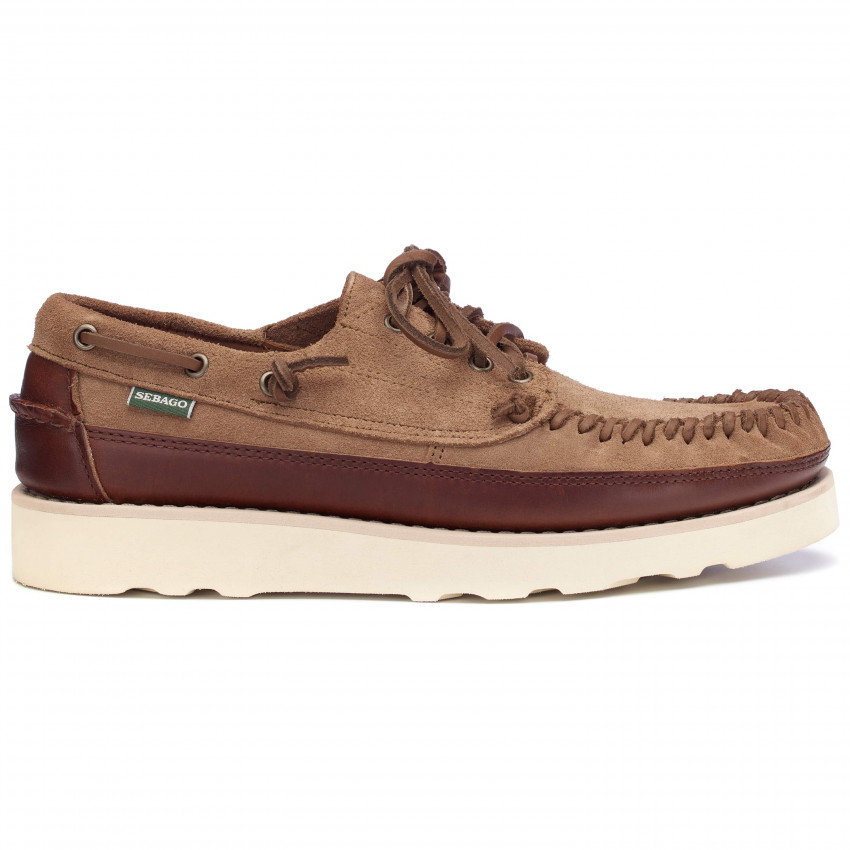 KEUKA LEA CANOE MOC BROWN COGNAC BROWN-Mocassin en daim graissé pour homme
