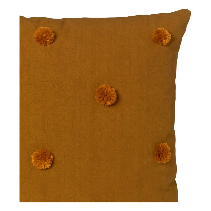 Ferm Living Kids Coussin tufté à pois | Jaune moutarde