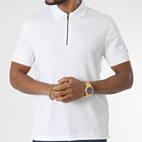Polo Manches Courtes DC Interlock Zip 0762 Beige Clair