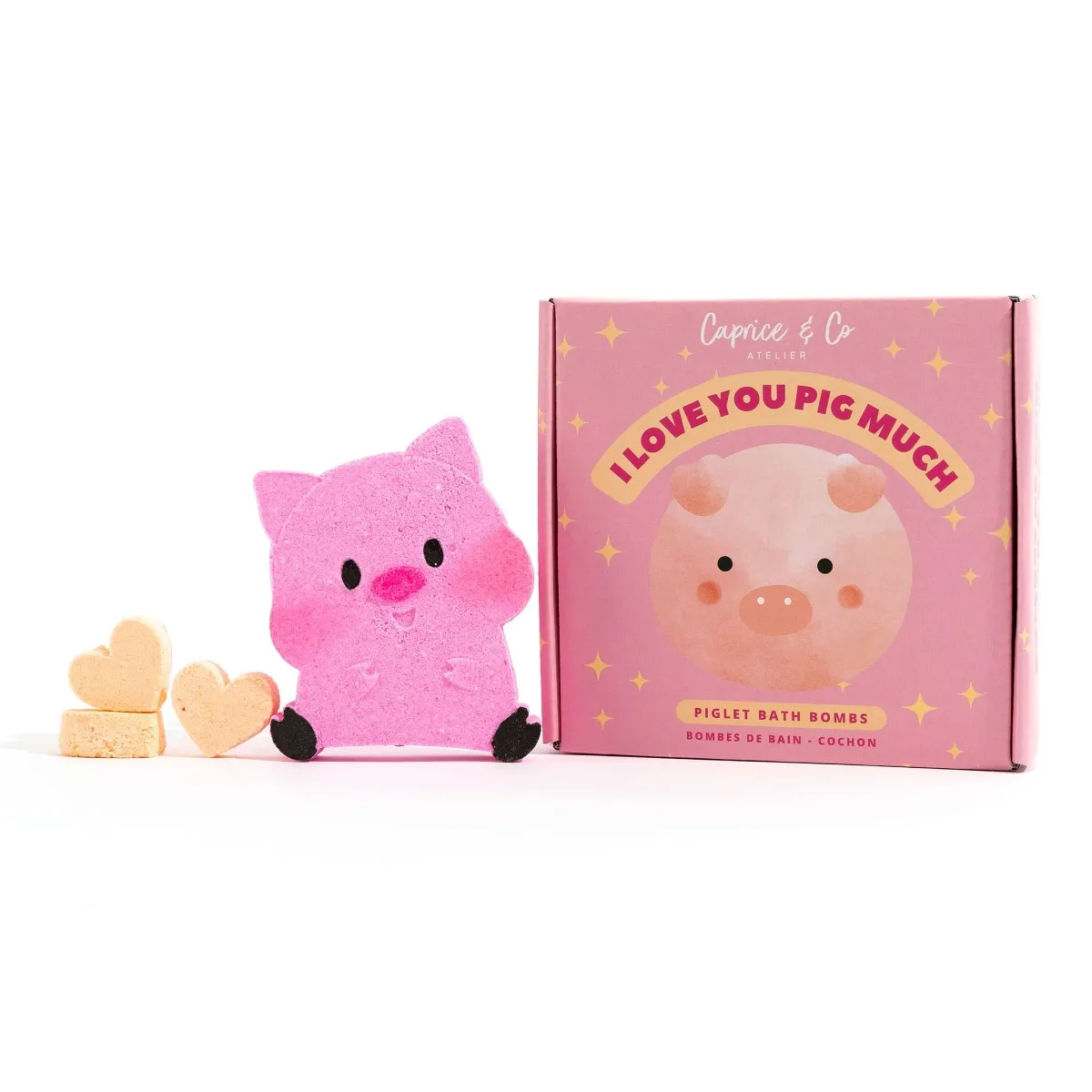 Caprice & Co Ensemble de Bombes de Bain - Cochon I Love you PIG much