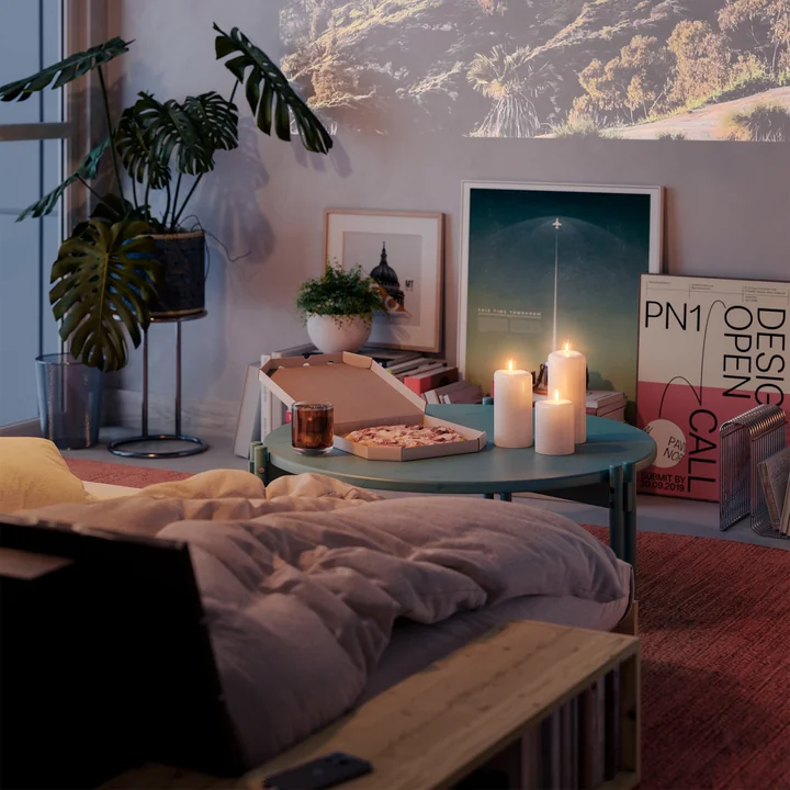 Karup Design - Base Schlafsofa mit Aufbewahrung, Kiefer klar lackiert / ivory