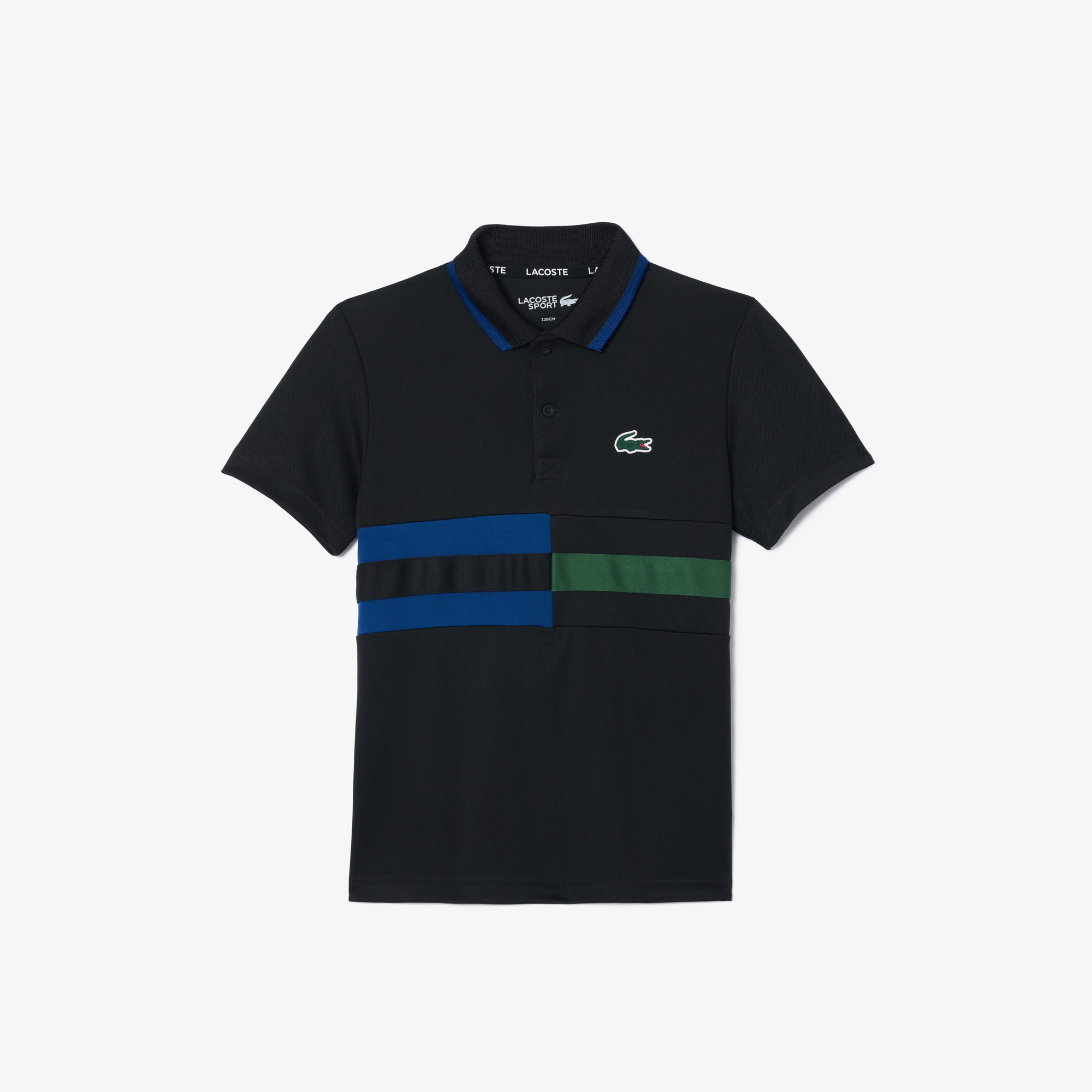 Polo Tennis rayé en piqué Ultra-Dry Polos - Noir - Lacoste - Garçon