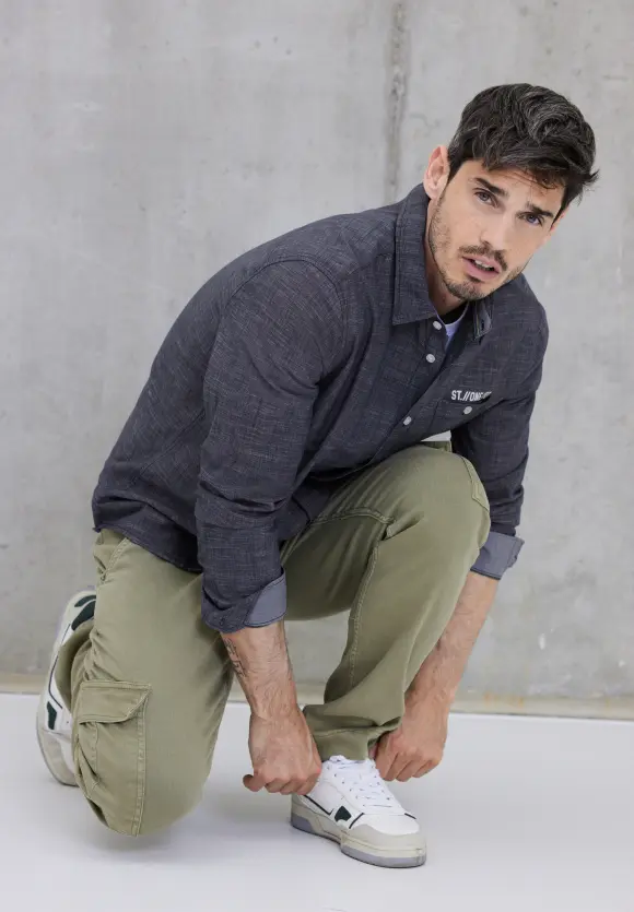 Chambray Hemd - navy blue