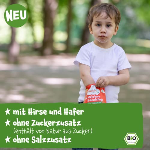 Pumpkin Organics Bio Mehrkorn Schmelzlinge Apfel, Erdbeere und Süßkartoffel ab 10 Monaten