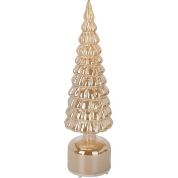 Kerstdecoratie figuur boom met warm wit LED verlichting op batterij 36 cm