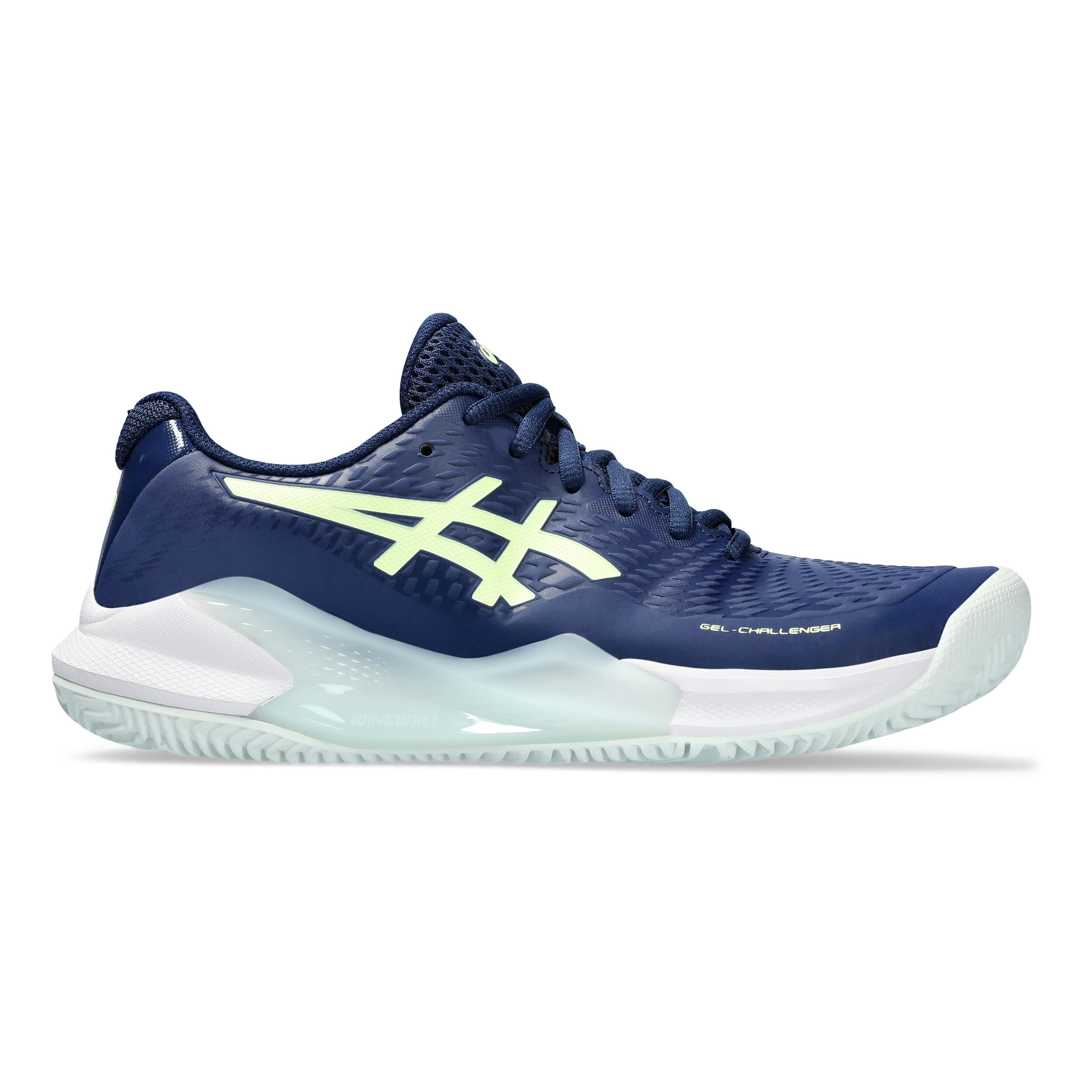 ASICS Gel-Challenger 14 Chaussure Terre Battue Femmes - Bleu Foncé , Jaunes Fluo