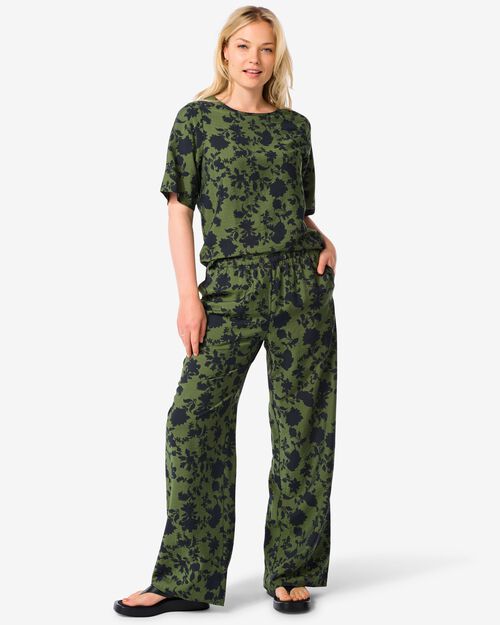 pantalon Lara à fleurs pour femmes vert