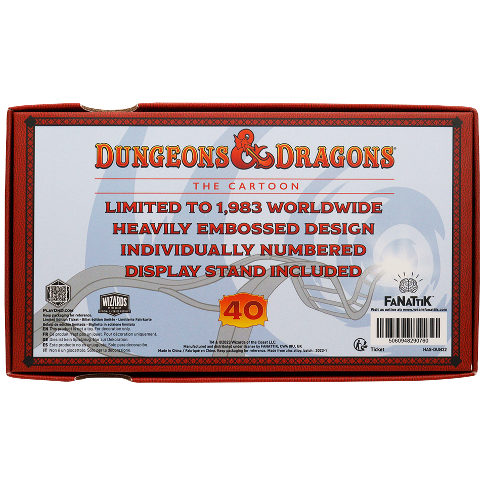 Dungeons & Dragons: The Cartoon 40th Anniversary Rollercoaster Ticket