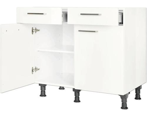 NOBILIA onderkast met lade en draaideur, modern, BxDxH 90 x 58 x 87 cm, alpinewit hoogglans, voorgemonteerd