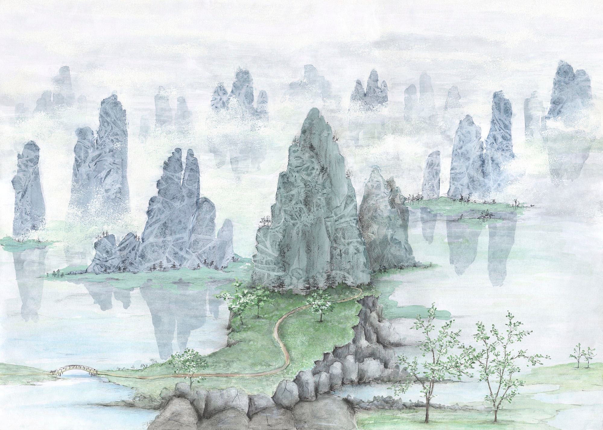 Komar Fototapete »Digitaldruck Vlies -  Fairyland - Grösse 350 x 250 cm« bedruckt glatt Wohnzimmer, Schlafzimmer