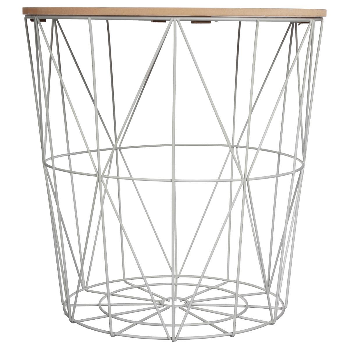 TABLE CAFE METAL GRIS KUMI D.41X40CM