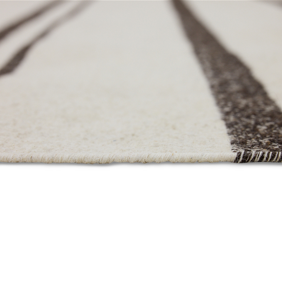 Vloerkleed Striped woolen kelim cream 200x300 cm
