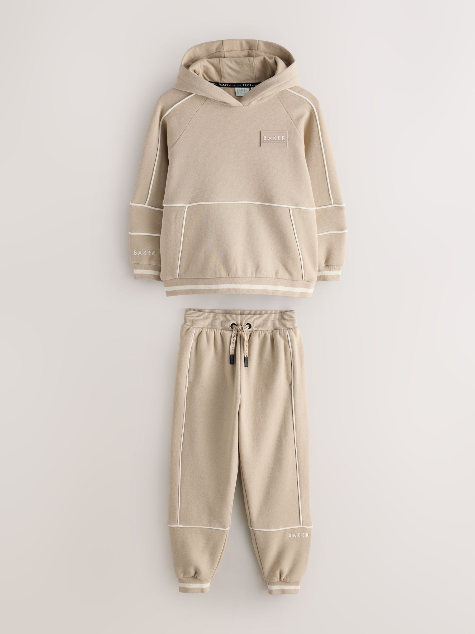 Pastelgeel - Baker by Ted Baker Oversized Piped Hoodie and Joggers Set