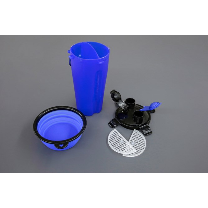 Hundezubehör - Futter- und Wasserbehälter - blau
