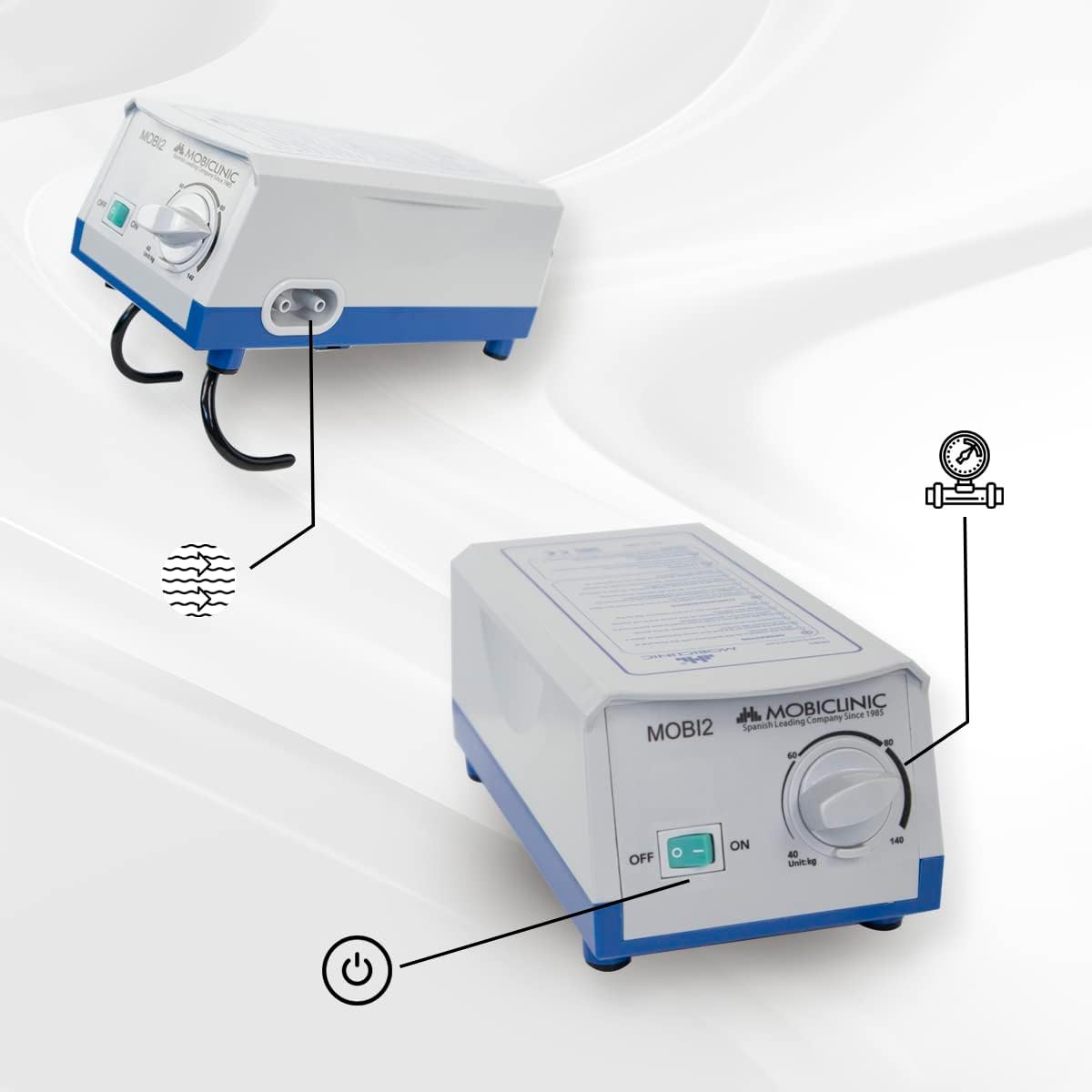 Mobiclinic®, Antidekubitus matratze, Mobi 2, Für dekubitus Grad i und ii, Mit wechselluft, Luftmatratze selbstaufblasend, Luftkissen, 200 x 86 9, 5, 20 zellen, Farbe blau