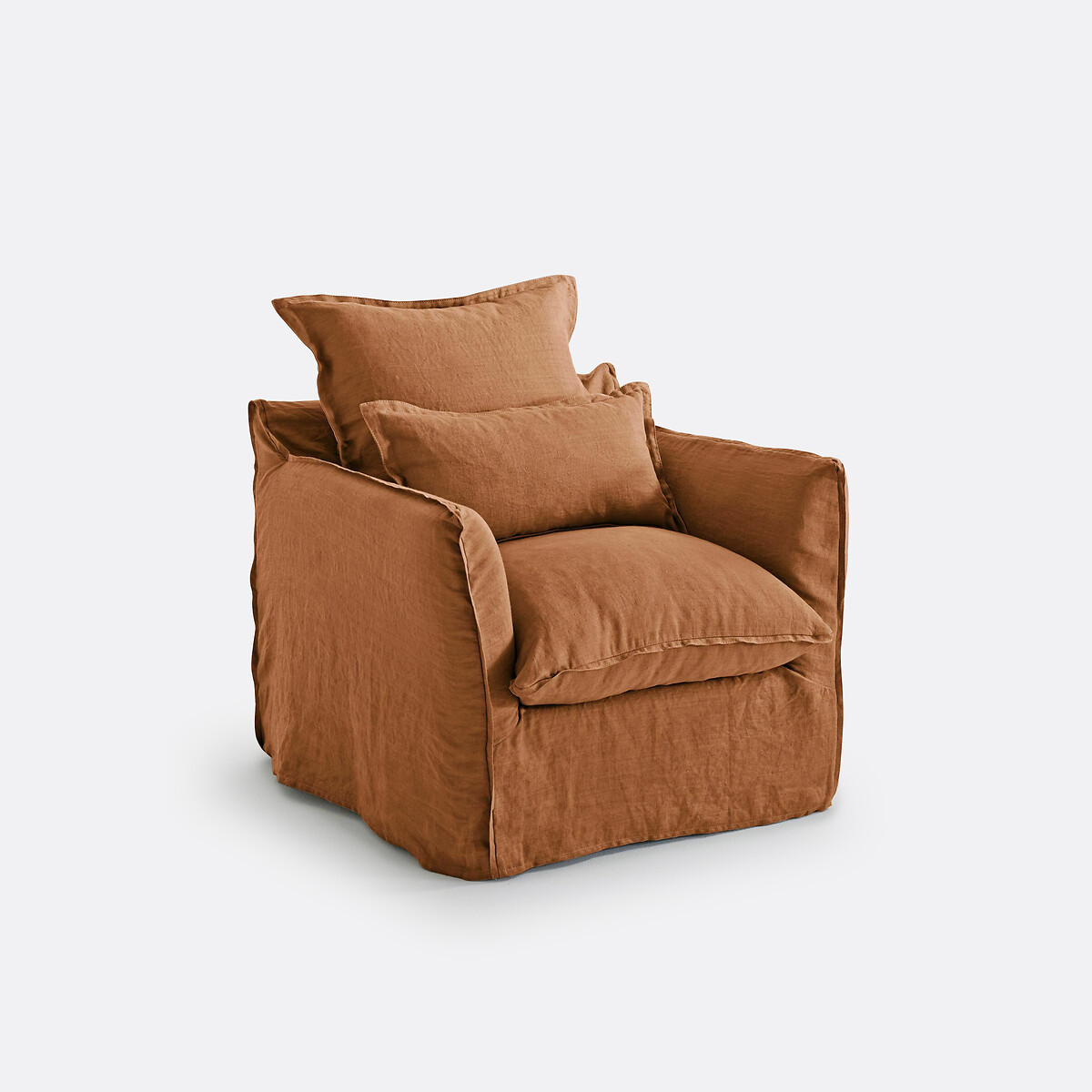 LA REDOUTE INTERIEURS<br>Poltrona de linho Gekreukt, Odna