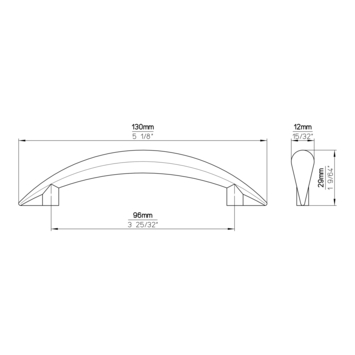 Greep Sabrina rvs look 130mm