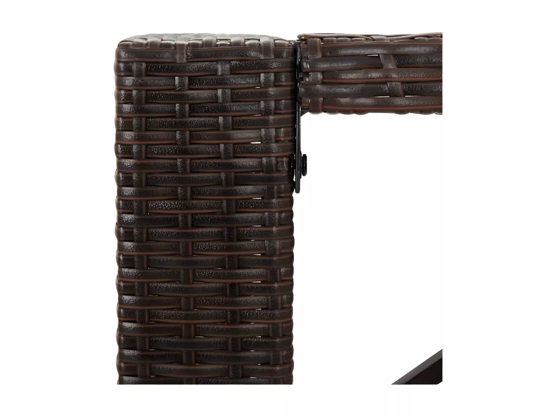 Prolenta Premium - Table de bar et dessus en verre marron 185x80x110 cm poly rotin