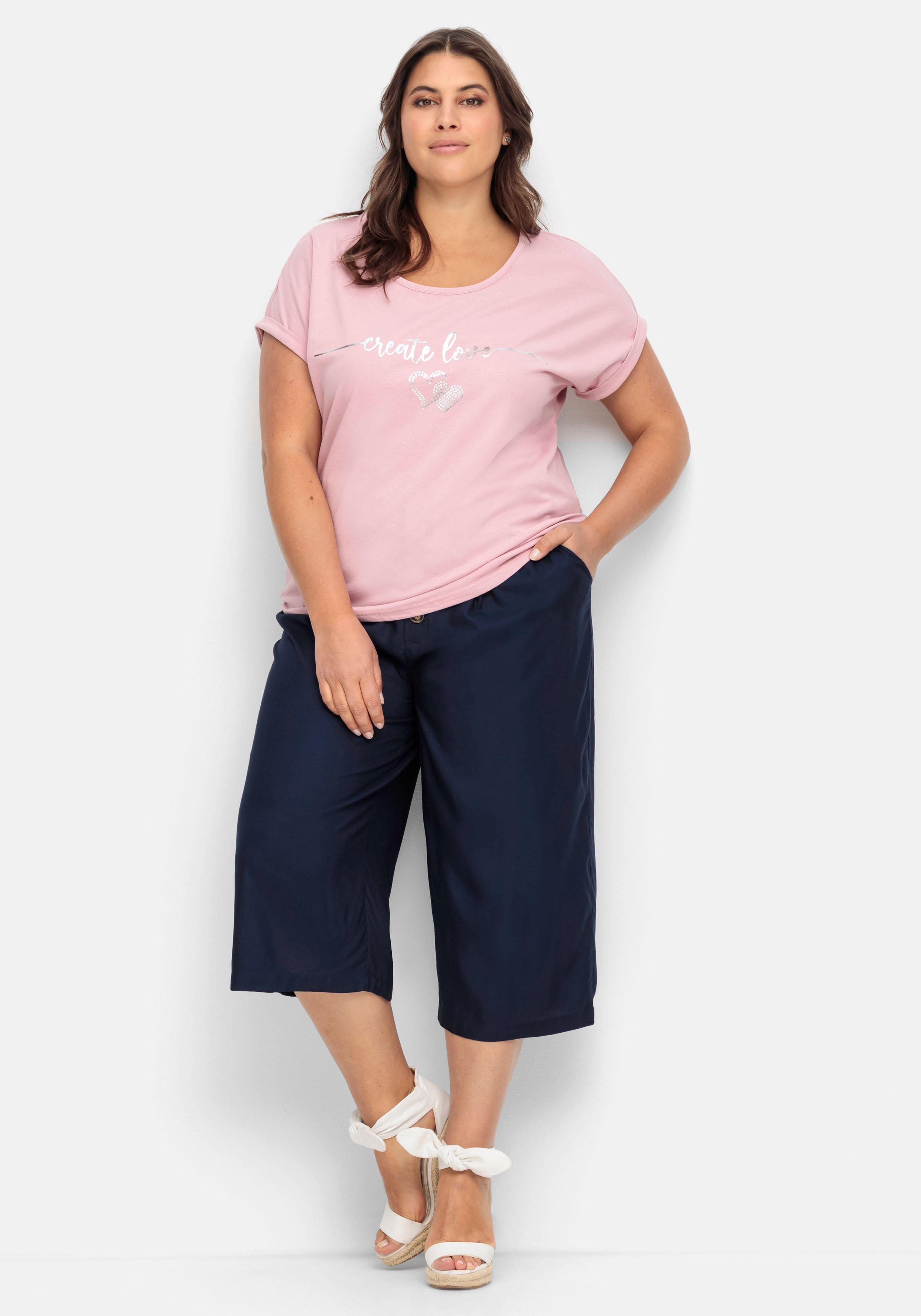 Jerseyshirt mit Glitzer-Frontprint