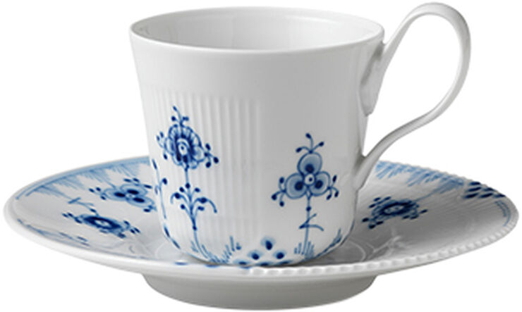 Royal Copenhagen Blue Elements Cup and Saucer 24cl Hvid, blå