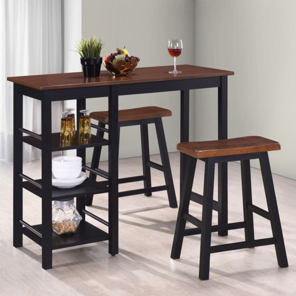 Conjunto de Bar 3 Peças MDF Preto - 245363