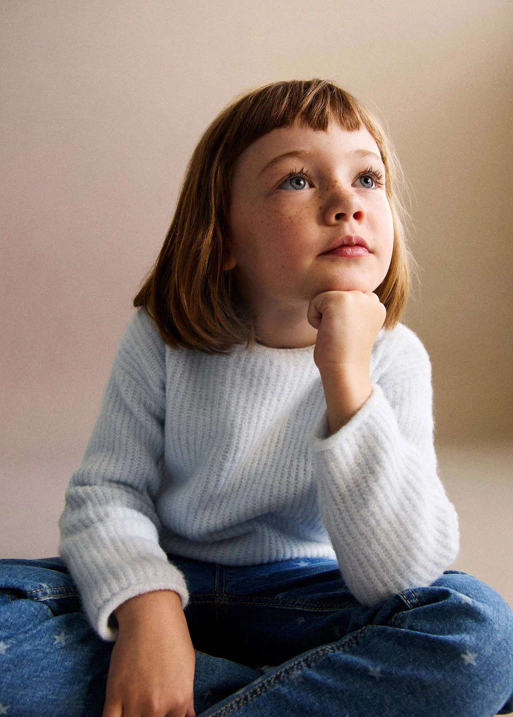 Mango Kids trui lichtblauw gebreid