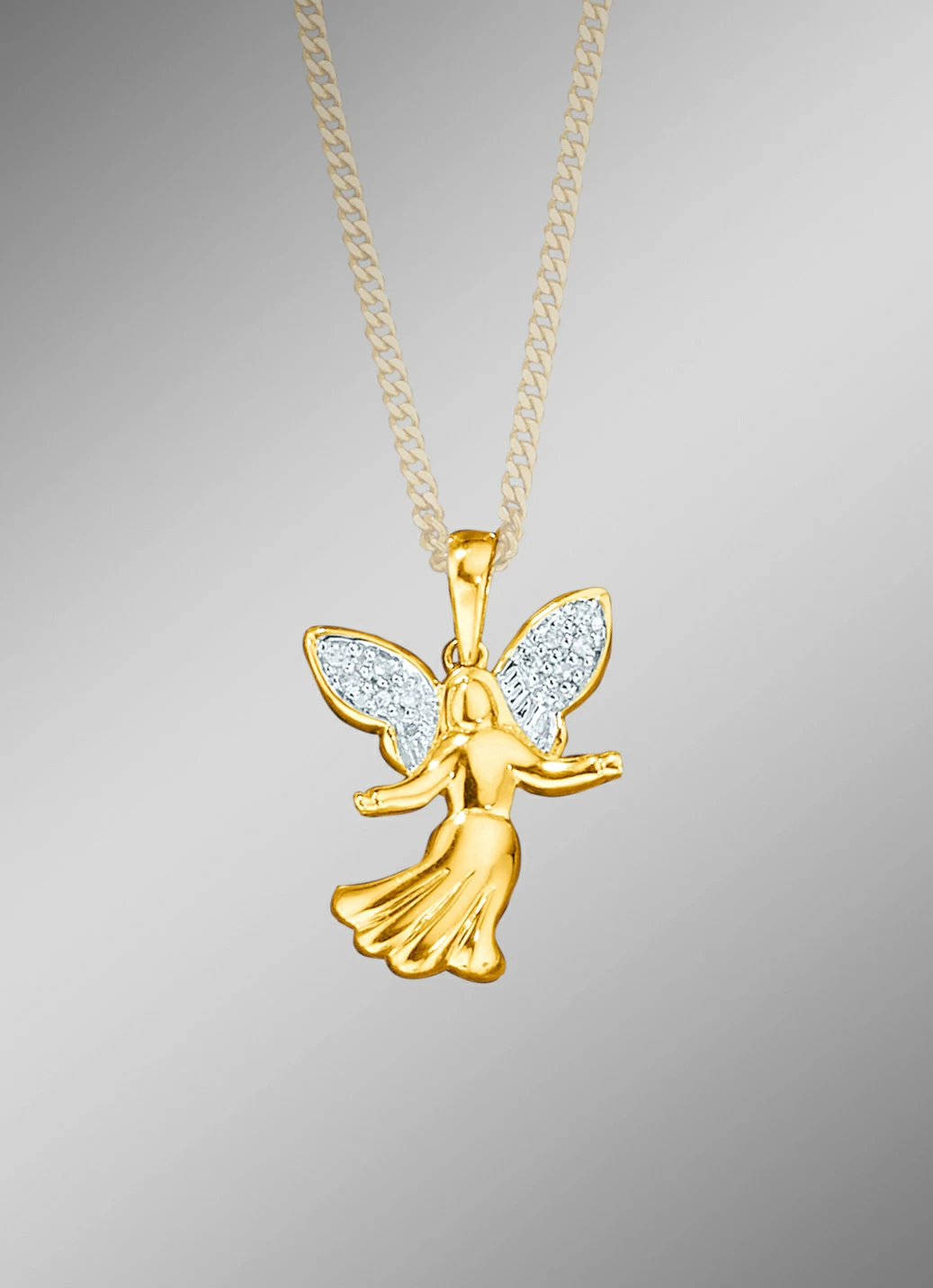 Engel-Anhänger mit Diamanten
