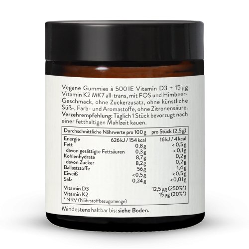 Sunday Natural Products  Vitamin D3+K2 MK7Kids Gummies