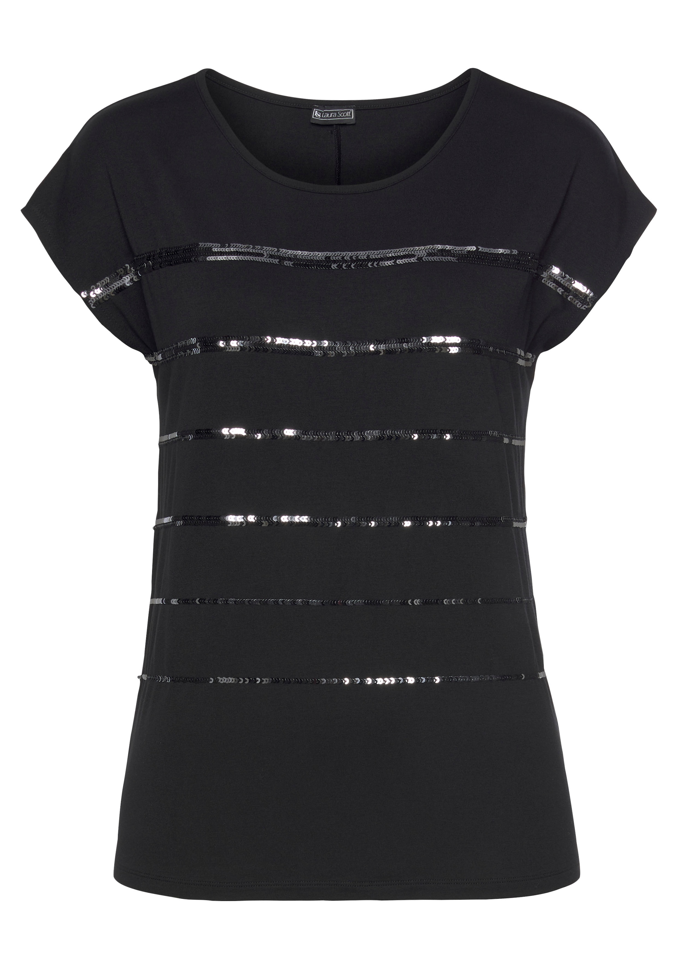Laura Scott T-Shirt , ärmellos,  hüftlang,  mit glitzernden Pailletten - NEUE FARBEN