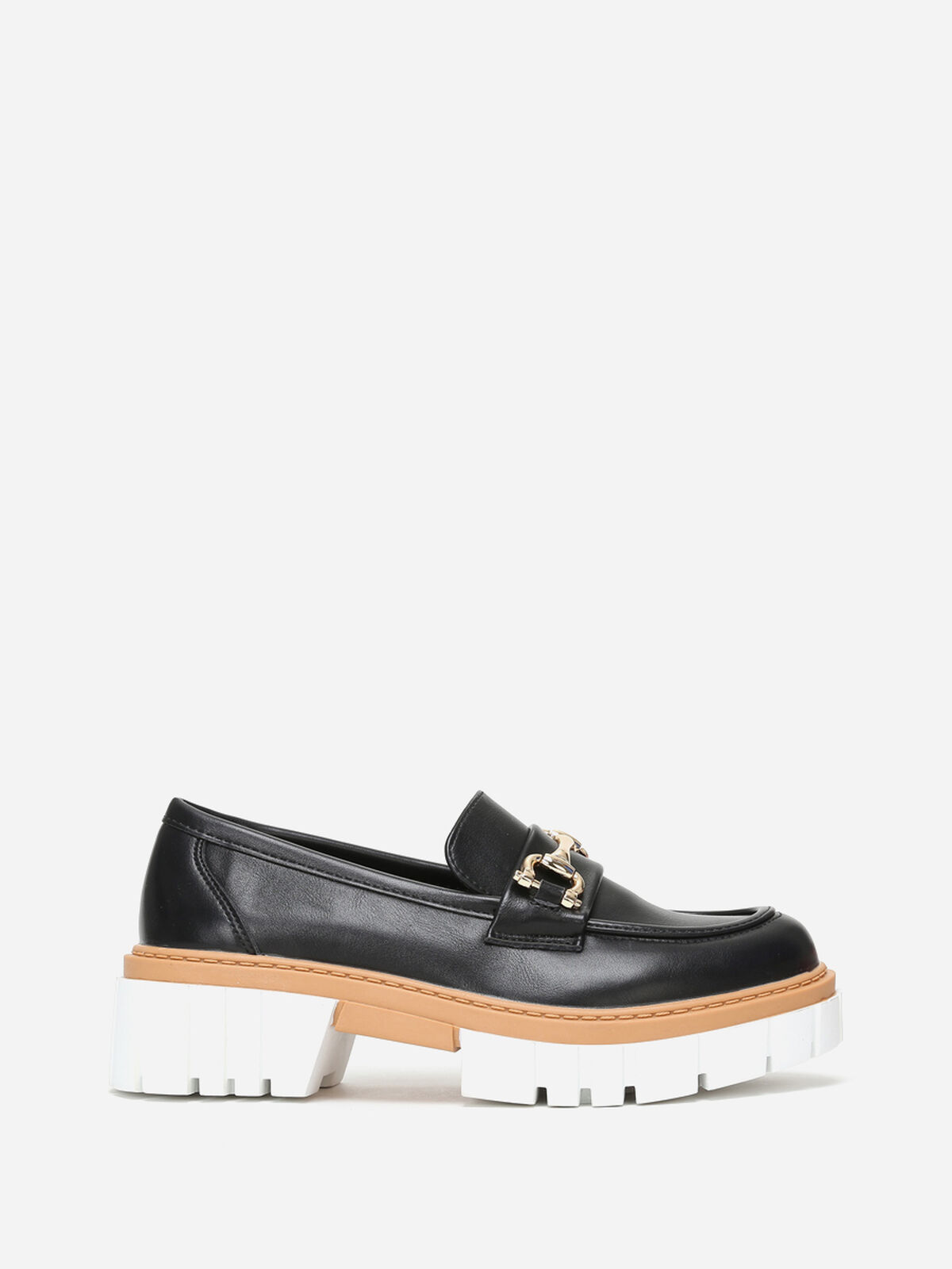 Mocassins à semelle crantée bicolore- Noir