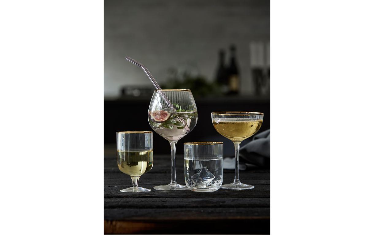 Cocktailglas Palermo Gold 4 Stück, 31.5 clGläser mit feinem Goldrand