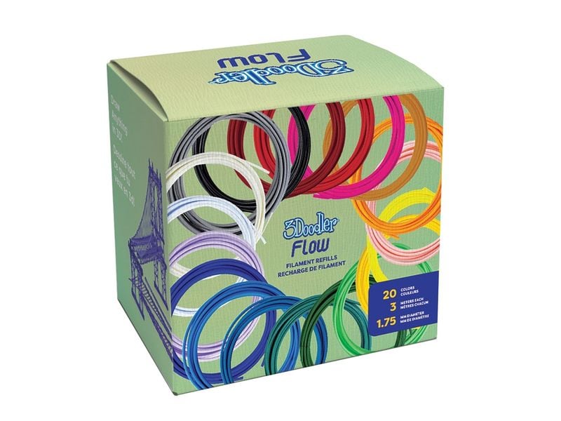 3Doodler 3D Pen Filament Flow Nachfüllpack 20 Farben x 3 m Nachfüllpack Polyacticsäure (PLA)