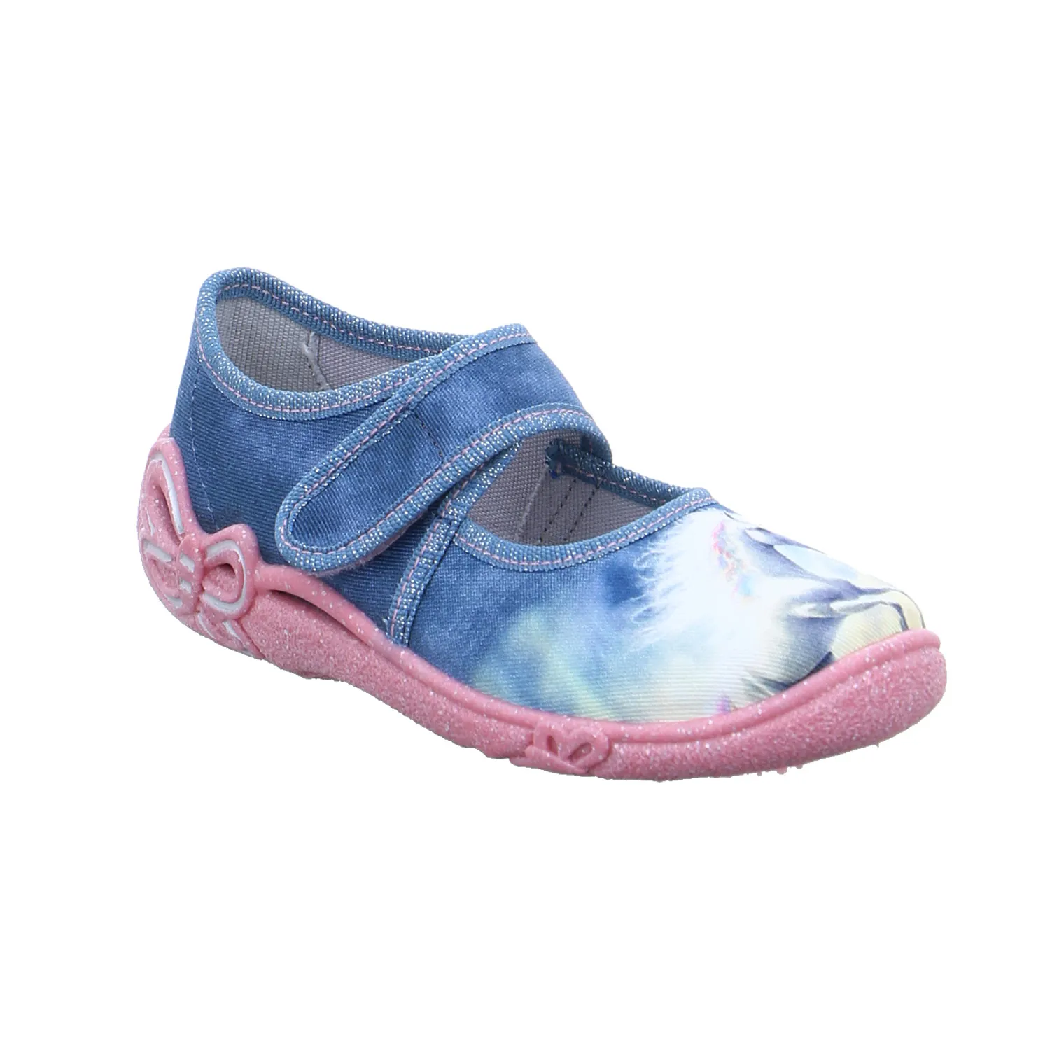 SUPERFIT Kinder-Hausschuh Blau Textil  Mädchen